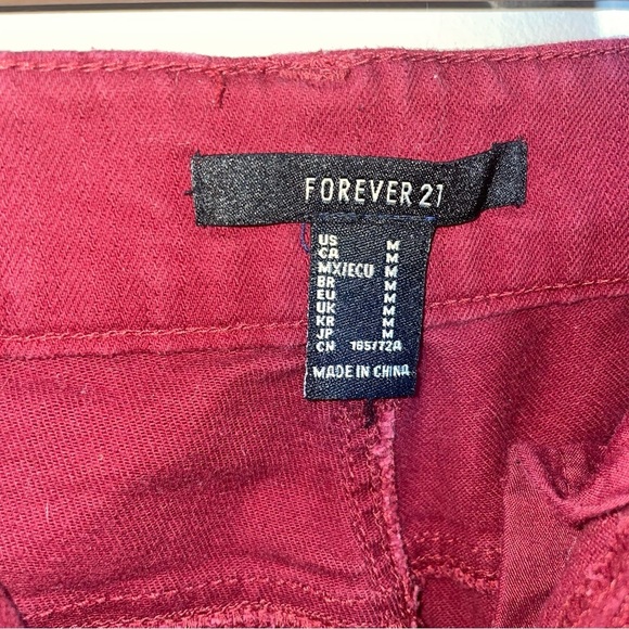Forever 21 High Rise Flare Cut Pants | Red - Picture 6 of 7